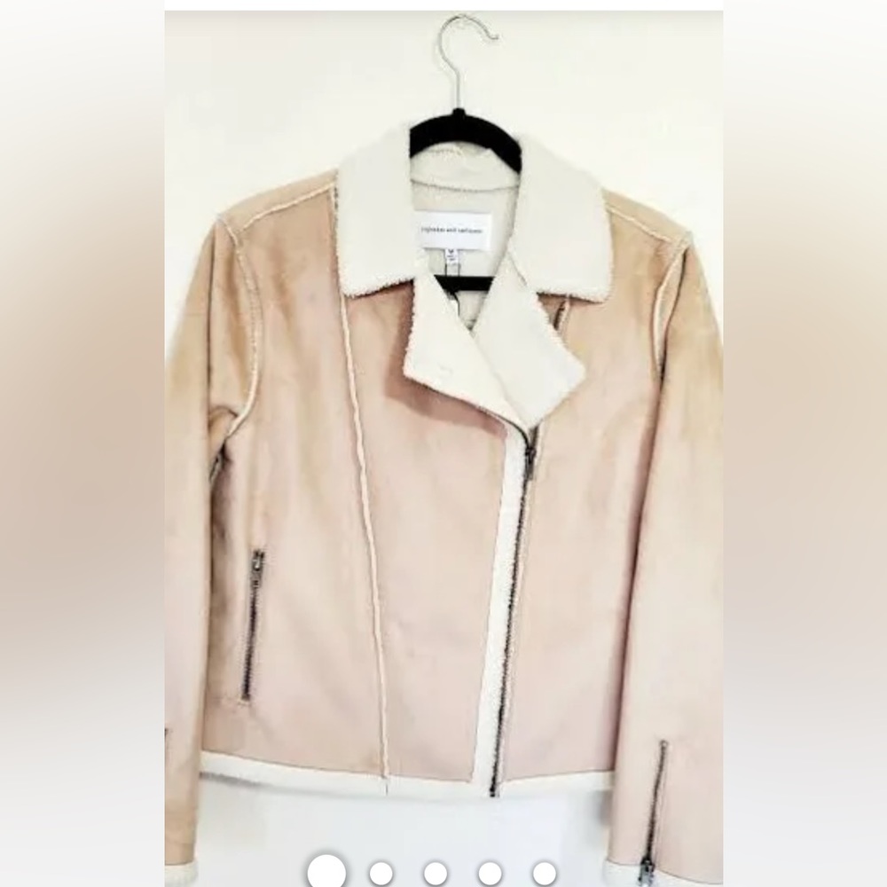 Cupcakes & Cashmere faux suede and fleece zip jacket size xs